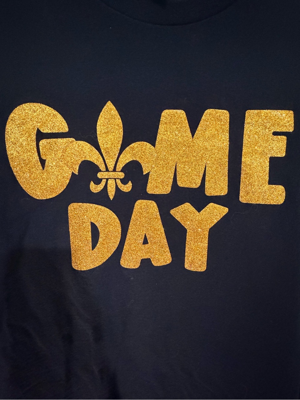 Gildan Black Shirt with Gold Glitter "GAME DAY"